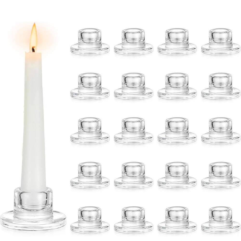 Candle Making Glass - Şamdanlar Şeffaf Kısa Konik Mumluklar Masa