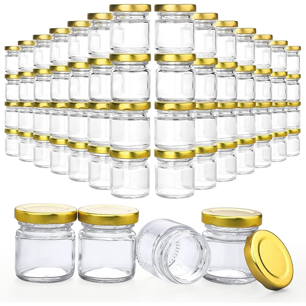 Candle Making Glass - Kapaklı Küçük Cam Kavanoz, 1,5 oz