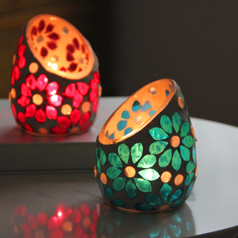 Candle Making Glass - Eğimli Mozaik Cam Mumluk DIY Ev