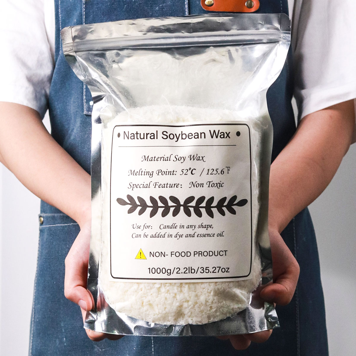 Candle Making Soy Wax - 1 KG Doğal Soya Balmumu Granül