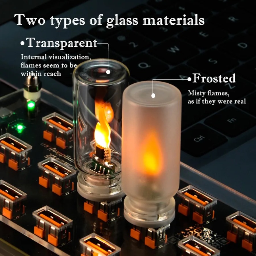 5V USB LED Alev Tipi Gece Lamb - Candle Making Glass incelemesi ve fiyatı