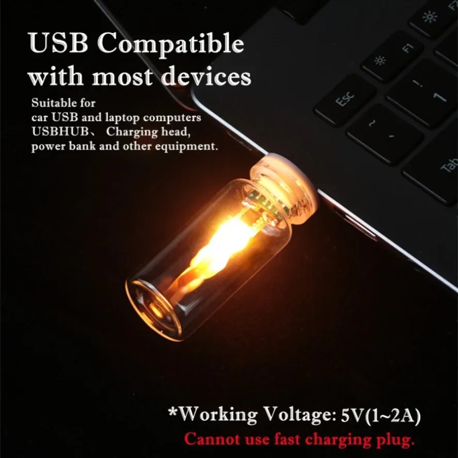 5V USB LED Alev Tipi Gece Lamb - Candle Making Glass incelemesi ve fiyatı