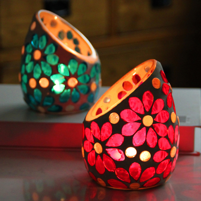 Eğimli Mozaik Cam Mumluk DIY E - Candle Making Glass incelemesi ve fiyatı